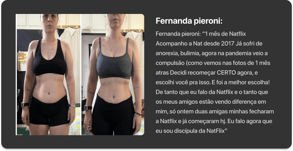 Depoimento e resultado de Fernanda Pieroni