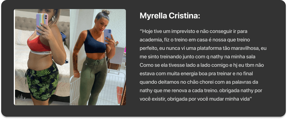 Depoimento e resultado de Myrella Cristina