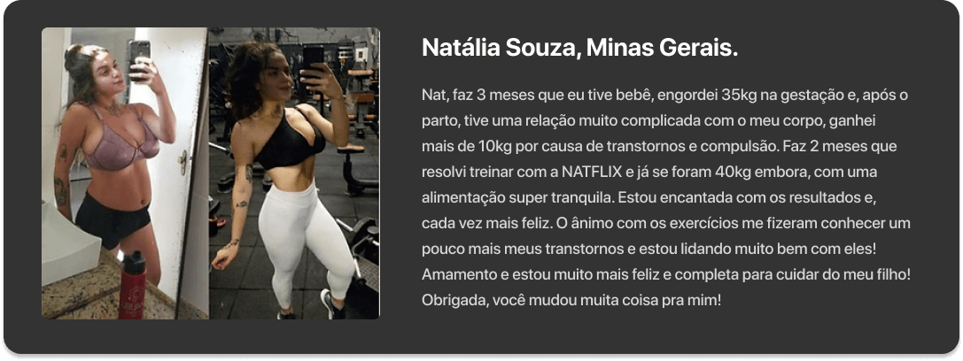 Depoimento e resultado de Natalia Souza